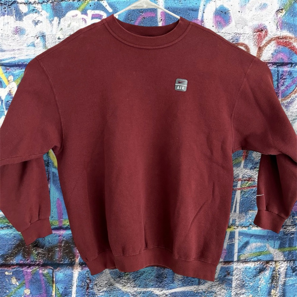 Vintage Nike Air USA Made 90s Muted Brick Oversized Crewneck Unisex Logo…